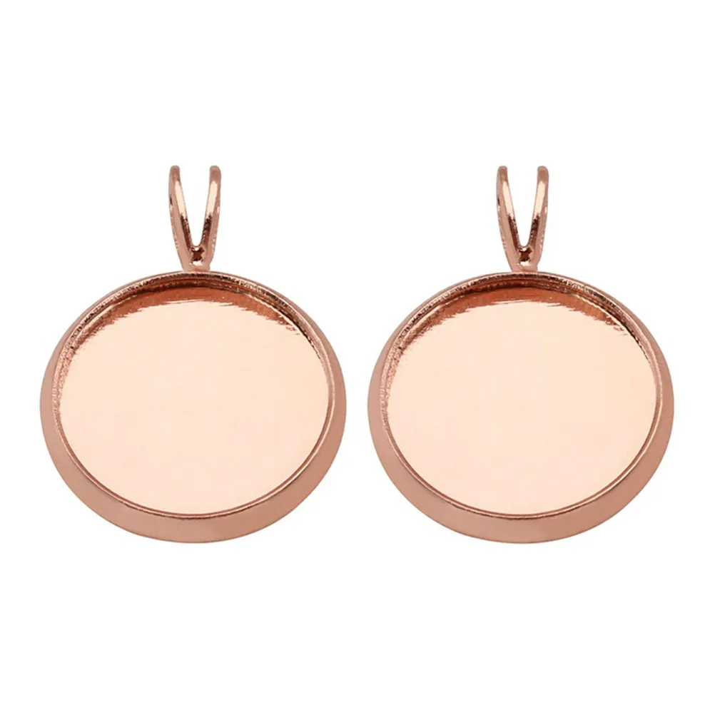 

10PCS Copper Plating Round Trays Bezel Pendant Jewelry Making Stainless Steel Custom DIY Photo Resin Crafts Gifts