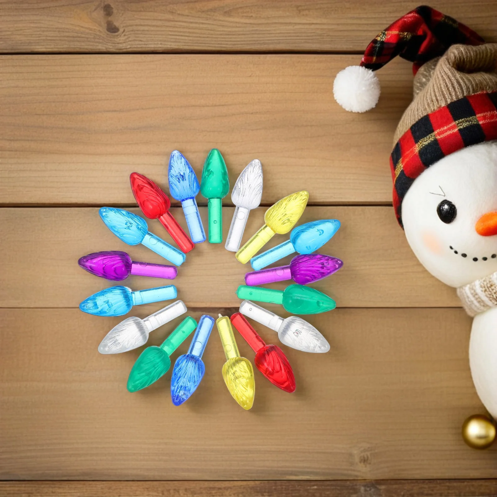 210 قطعة من مصابيح بديلة لشجرة عيد الميلاد السيراميكية، أضواء بلاستيكية صغيرة متعددة الألوان، زينة يدوية للعطلات #5