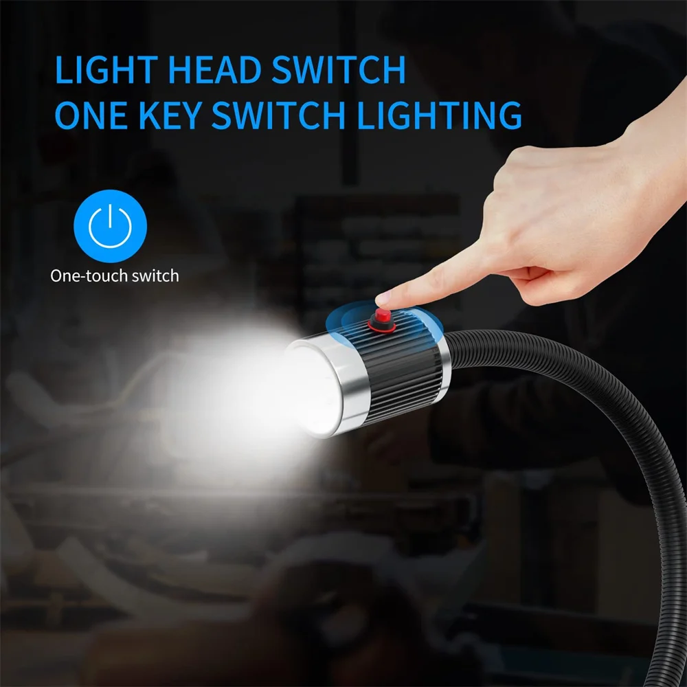 Ue eua plug luz da máquina industrial à prova dwaterproof água flexível gooseneck luzes de trabalho acessórios da máquina lâmpada para a imprensa broca