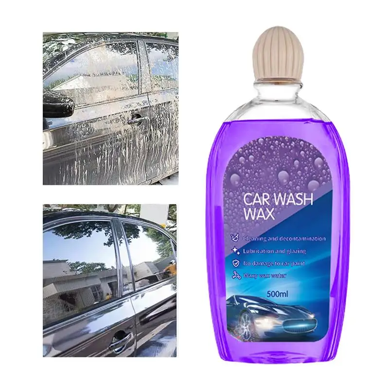 

Foam Car Wash Liquid 500ml Auto Polish Coating Wash Liquid Vehicle Cleaner With Rich Foam For Van SUV RV Sedan And Truck