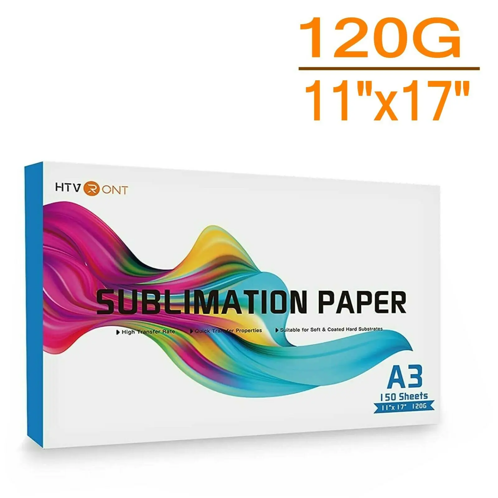 HTVRONT 150 Sheets A4/A3(US)8.5 x 11in Sublimation Paper Heat Transfer Paper for Inkjet Printer T-shirt Clothes Printing 120g 8