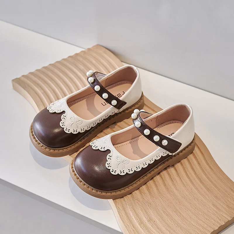 Children Girls Leather Shoes Round-toe Lolita Style Casual Versatile Soft Kids Fashion Soft Breatheable Simple Korean Style Cute