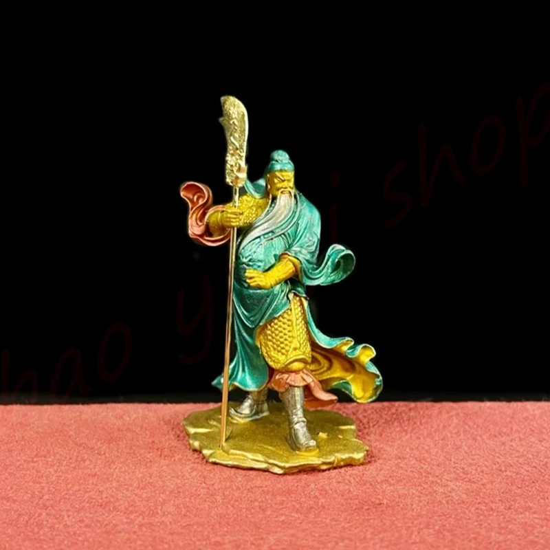 

Wu Caishen,pure handmade solid copper,attracting wealth,painted ornaments,desktop decoration,home auspicious handicraft decorati
