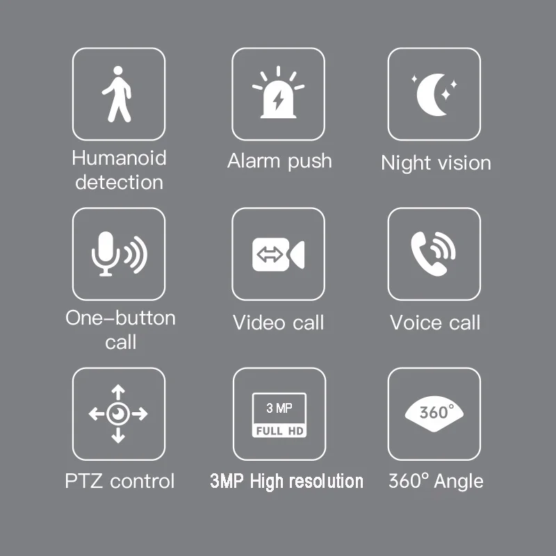 Saikiot-Monitor de Bebê Inteligente ICSEE, Câmera WiFi com Tela, Rastreamento Automático 3MP, Chamada de Vídeo WiFi, Câmera IP