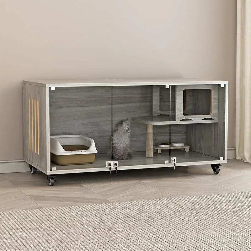 Solid wood multi-layer villa cat cage ecological board oversized cat nest cabinet single-layer transparent luxury ne