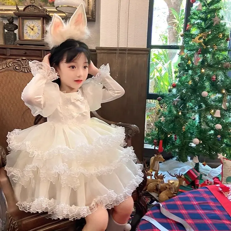 Girl's Elegant Lolita Dress Princess Dress Spring and Autumn Children's Elegant Birthday Dress