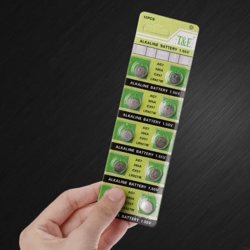 T5EA 10 piezas 1.55 voltios no recargables Botones redondos Baterías celular LR927 Bateries