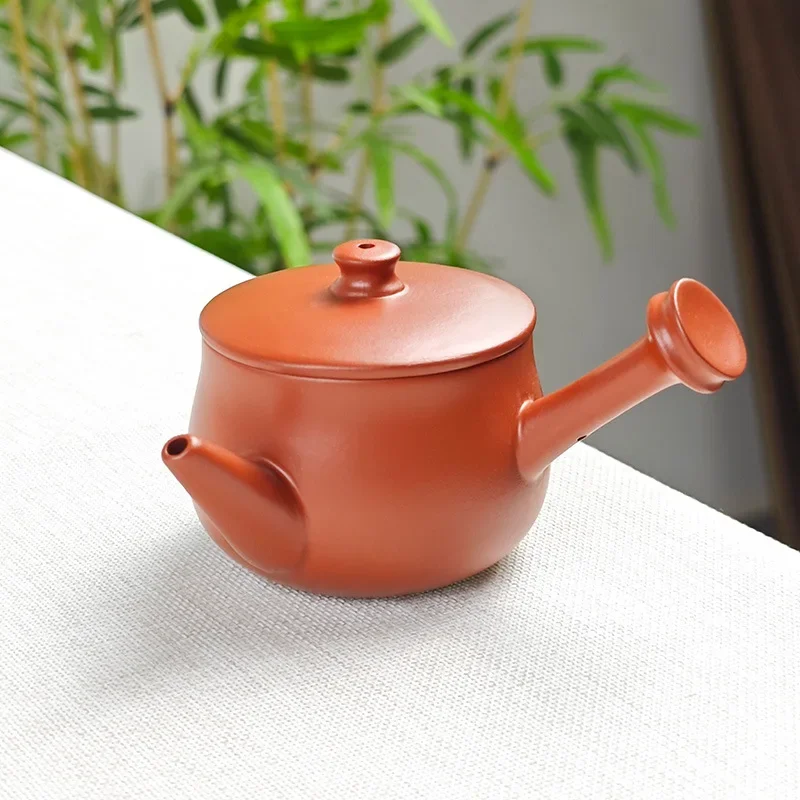120ml Chinese Yixing Purple Clay Teapots Famous Handmade Dragon Pattern Xishi Tea Pot Raw Ore Dahongpao Kettle Zisha Tea Set