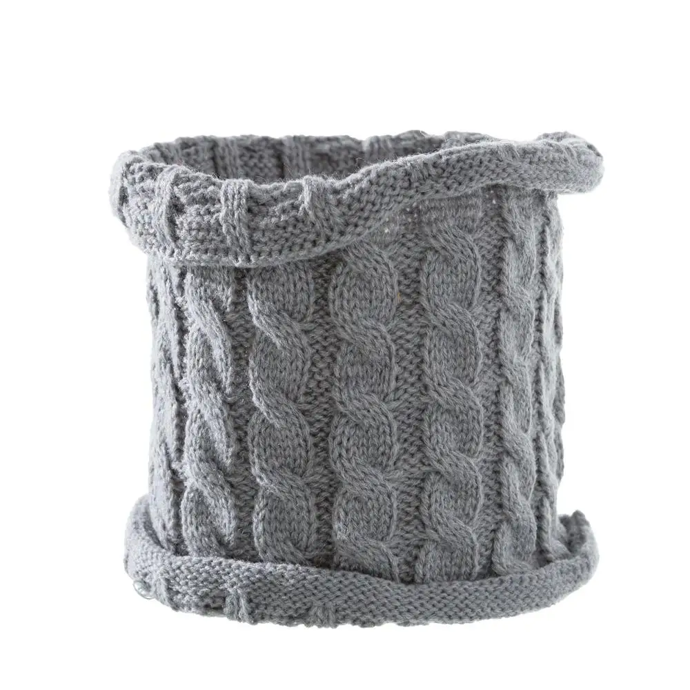 مجموعة قفازات وشاح قبعة من القطن بلون سادة دافئة للأطفال من عمر 0 إلى 3 سنوات للأولاد والبنات