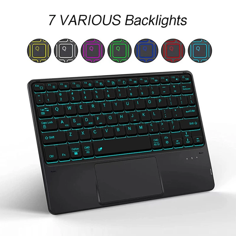 

RGB Backlit Bluetooth Keyboard with Touchpad for 11th A16 Air 13 Air11 M3 Pro 11 Touch Keyboard for Tab S10-ABVP