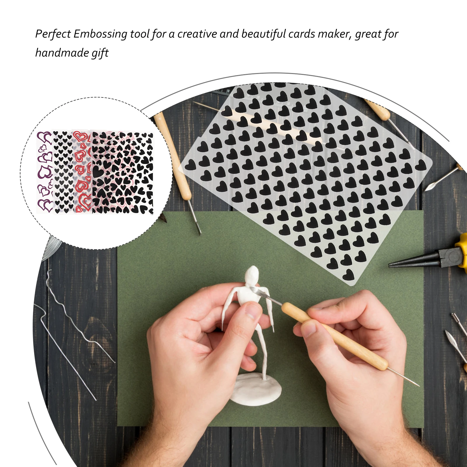 

4 Pcs Embossing Template Scrapbook Scrapbooking Folders Stencils Supplies Valentine Diy Cake