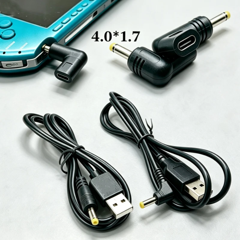 Cltgxdd 2 Stück 5V Typ-C zu DC Ladekonverter USB zu DC 4,0x1,7mm Stromkabel Geeignet für PSP 1000 2000 3000 0,8M – Detail 11