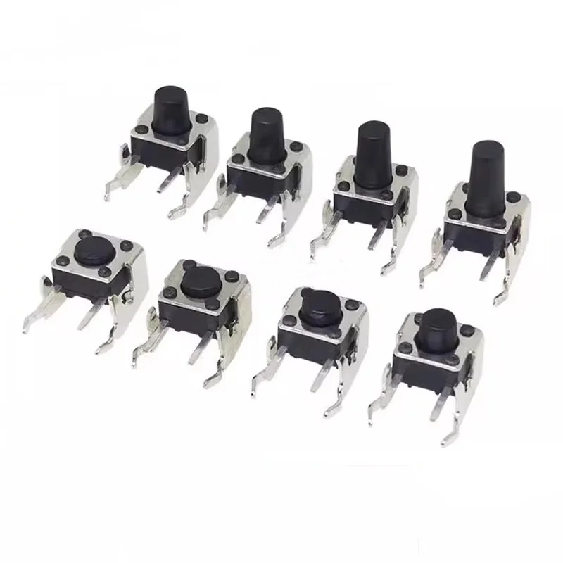 10-40pcs 6X6x4.3/5/5.5/6/7/8/9/10/11/12mm micro touch button switch, horizontal side bracket button switch