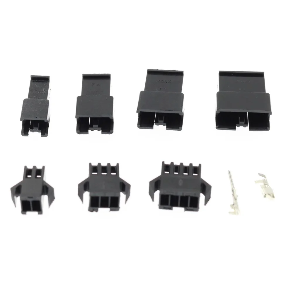 200PCS 2.54mm Pitch 2/3/4/5Pin JST SM Connectors Male and Female Header Plug Housing Pin Connectors Crimp Terminal Adapter