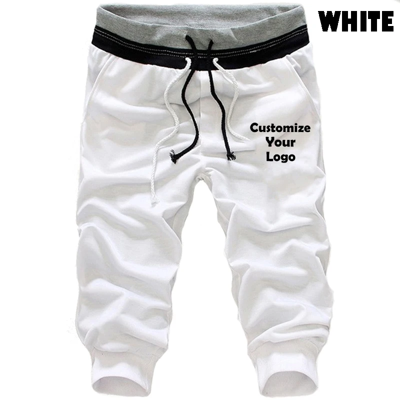 Custom Logo Summer Short Pants Men Breathable Thin Calf-Length Short Sweatpants Loose Running Pants Casual Cropped Trousers