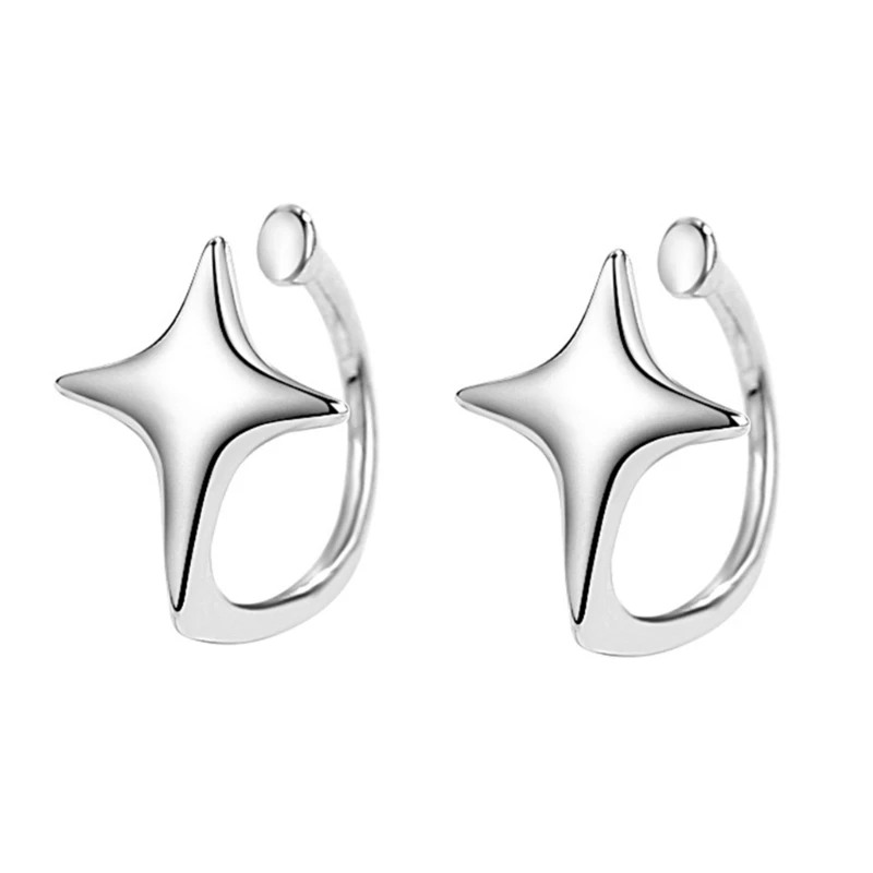 R2LE سهلة الارتداء وفريدة من نوعها على شكل نجمة للأذن، دبوس أذن أنيق على شكل نجمة، مشبك على شكل عظمة، صفعة أذن على شكل نجمة