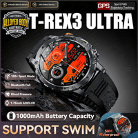 T-Rex 3 Military Grade 1000mAh Battery Smart Watch Men 5ATM Waterproof GPS Compass Call AMOLED Men Swim Sports Smartwatches IOS