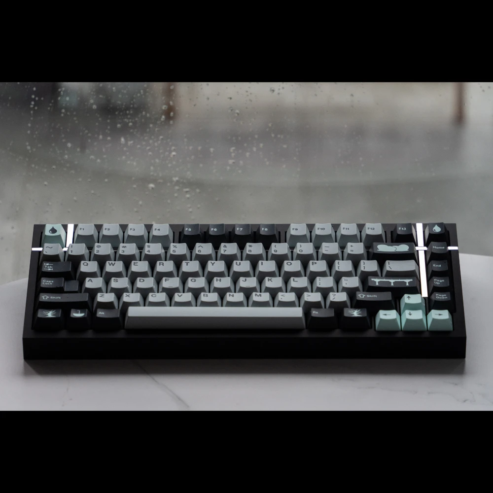 GMK Rainy Day Theme Keycap Set PBT Custom Retro Gray Keyboard Cap Cherry Profile Key Cap for Mechanical Keyboard Accessories