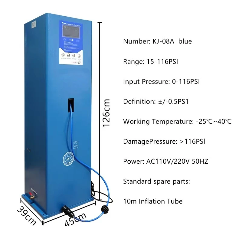 Automatic tire inflator with LCD screen, built-in air compressor and nitrogen inflation system, suitable for auto repair shops