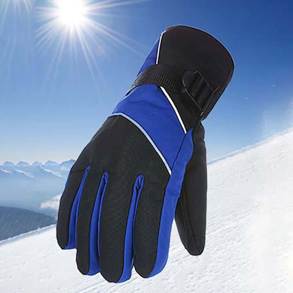 

PP Cotton Ski Anti-cold Gloves Soft Touch Screen Unisex Windproof Gloves Anti-lost Warmer Thickened Finger Mittens Women