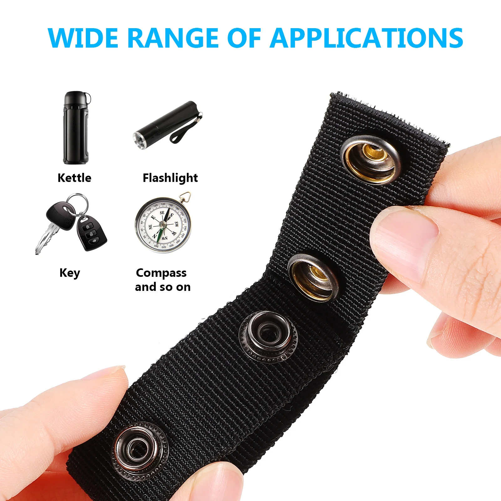 

5Pcs Tactical Belt Keepers Double Snap Nylon Loops Heavy Duty Security Duty Belt Accessories Outdoor Webbing Keepers