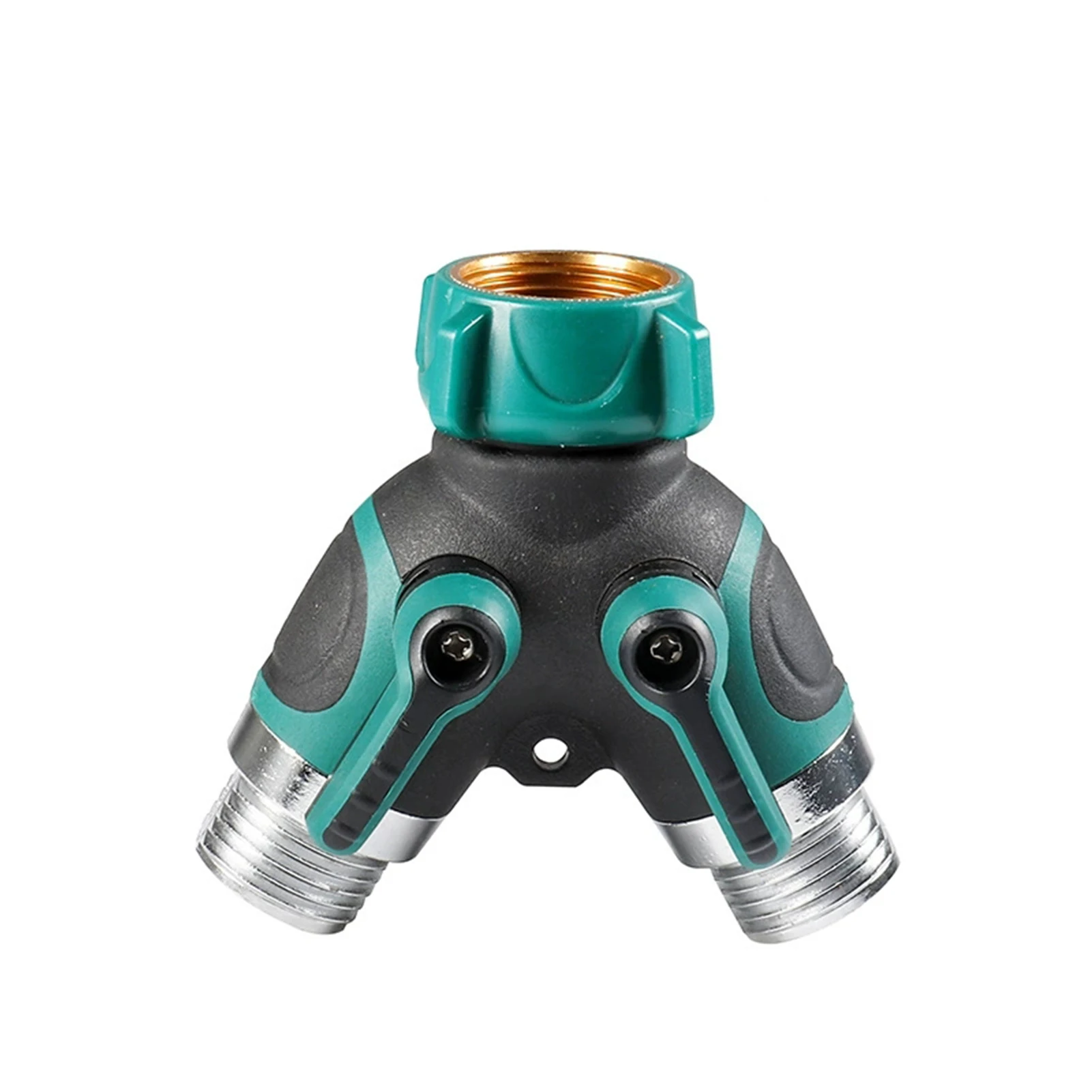 Garden Hose Splitter 2 Way Y-shaped Alloy For Garden Watering Systems Double 3/4 Zinc Alloy Outlet