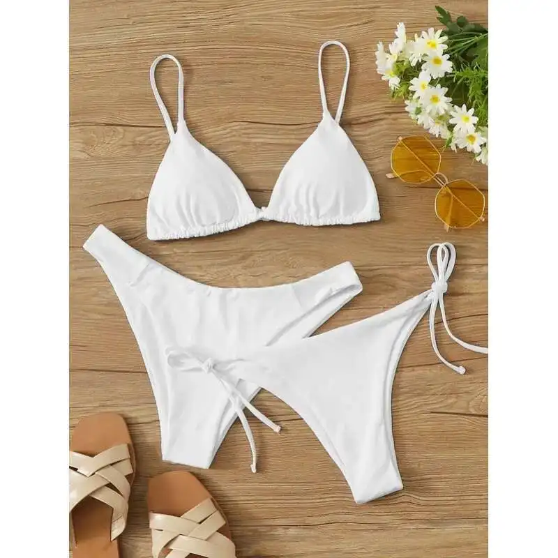 Brazilian Swimsuit Women Sexy Bikini Set Push-up Padded Bra Thong Two Pieces Swimwear Beachwear Bathing Suit Femme
