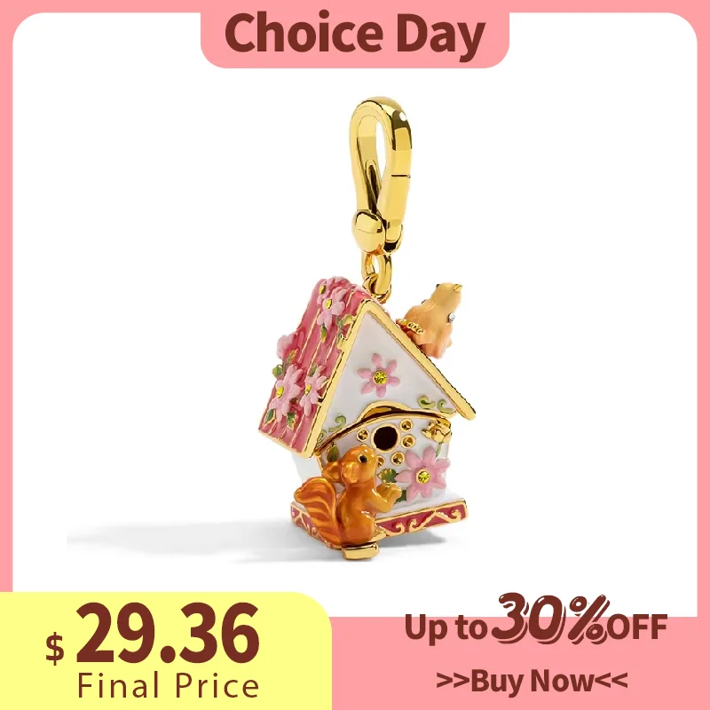 

Ожерелье-подвеска Juicy Grape ручной работы с эмалевой изображением белки в деревенском стиле, позолоченное 18-каратным золотом, цепочка для свитера, брелок, подарок на День рождения и Рождество