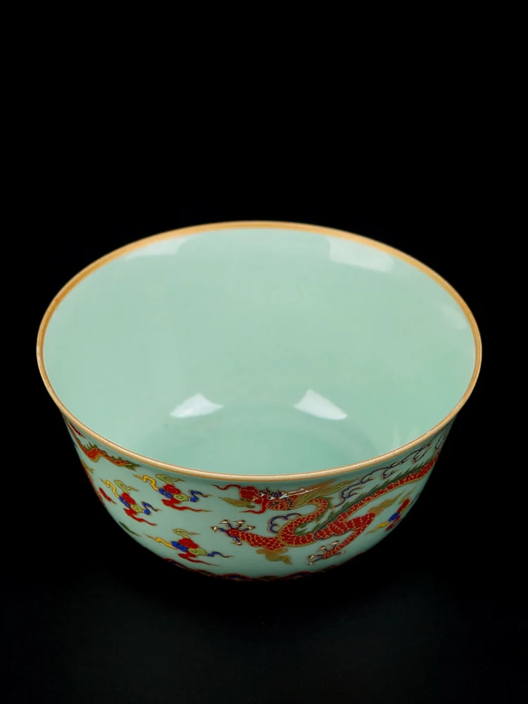 Enamel Color Master Cup Dragon And Phoenix Single CupPalace Style Retro Tea Cup Ceramic Tea Cup Gold Painted Cup