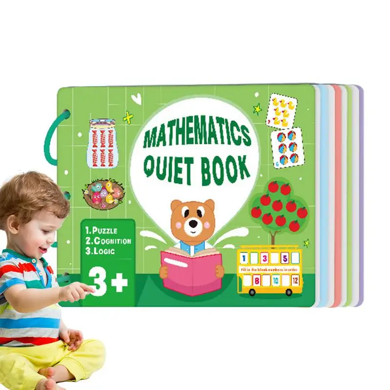 Kids Busy Book Kindergarten Educational Toy Book Sensory And Quiet Activity Book Animal Number Matching Puzzle 3-6 Years Old Kid
