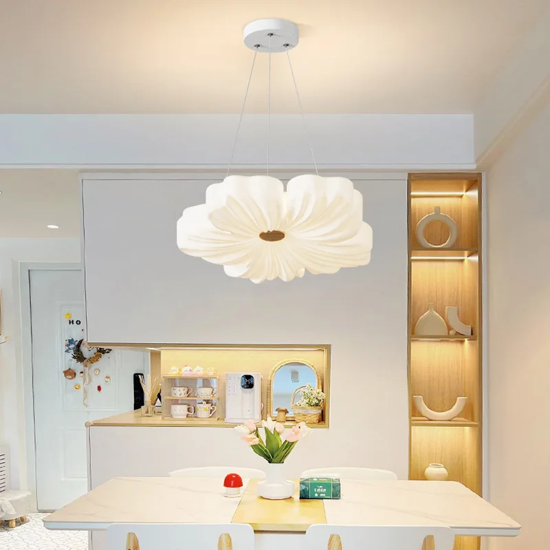 Luces de techo con forma de flor nórdica para cocina, Isla, sala de estar, dormitorio, lámparas de techo LED, lámpara de iluminación de decoración interior
