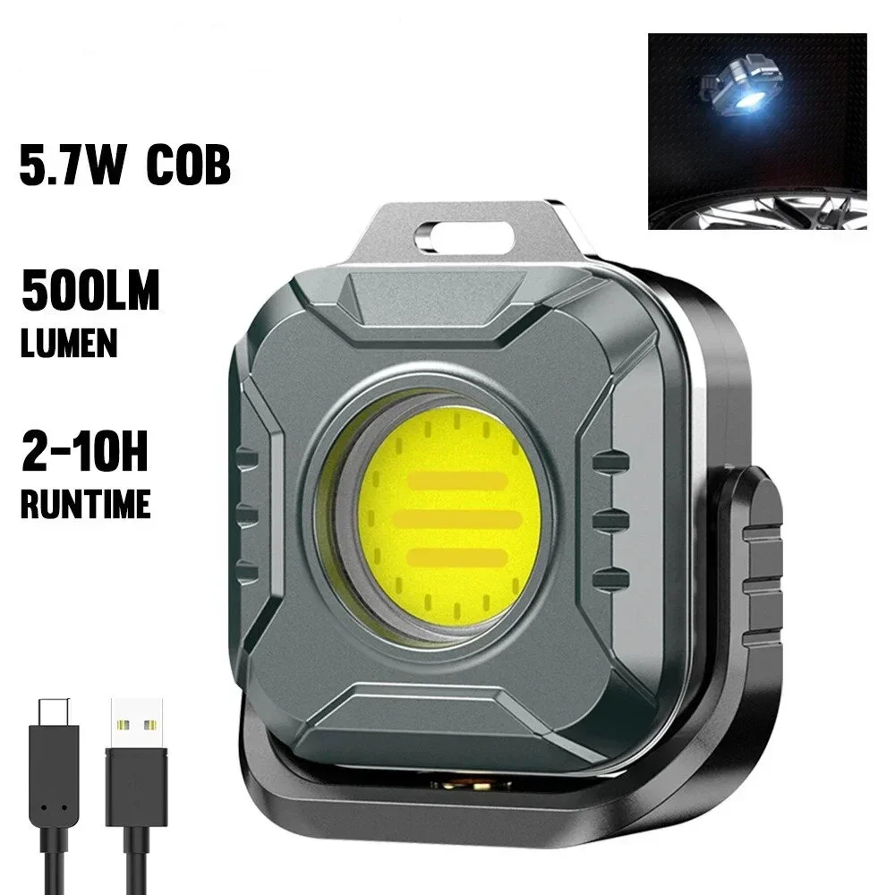 Multifunktionale COB-Taschenlampe Wiederaufladbare Tragbare Mini-LED-Arbeitsleuchte Outdoor-Camping-Fackel – Detail 2