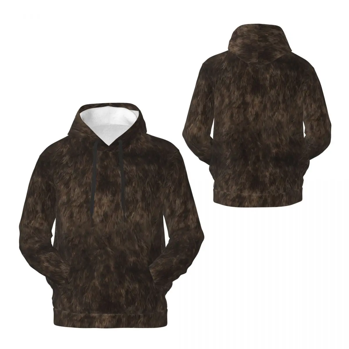 

2024 BEAR Animal Fur 3D Fleece Hoodie Polyester Warm With Pocket Super Soft Men Women Sweatshirt Unisex Pullover Hoodies