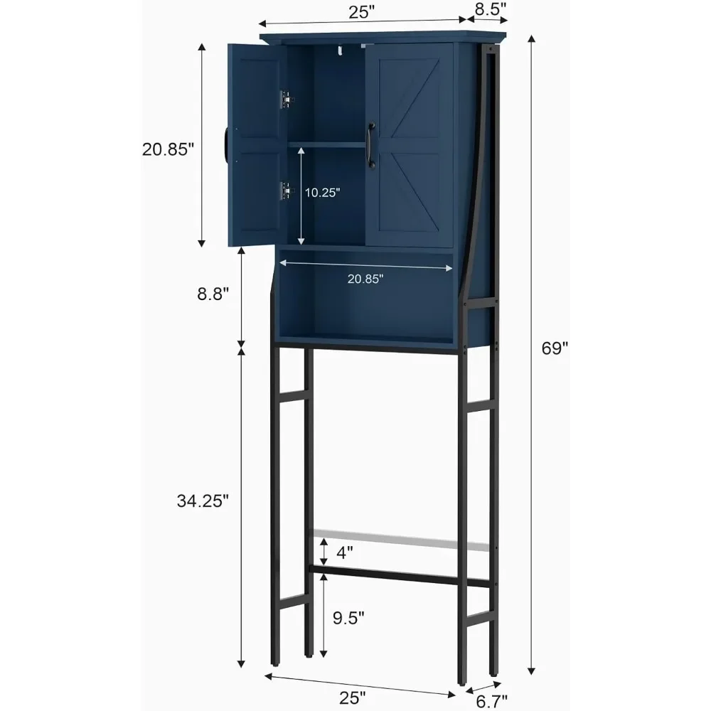 Over The Toilet Storage Cabinet, Over Toilet Bathroom Organizer with Doors above Toilet Storage Cabinet Spacesaver Rack