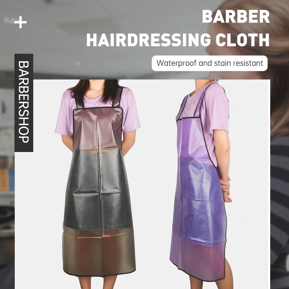 Waterproof Hairdressing Apron In Light Weight PVC Apron Uniform For Salon And Household With Big Pocket Easy To Wash