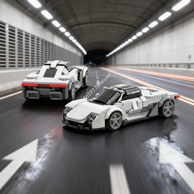 

394pcs MOC Porscheed Mission X Concept City Champions Model Building Blocks Toys Assemble DIY Idea Brick Christmas Gift Kids