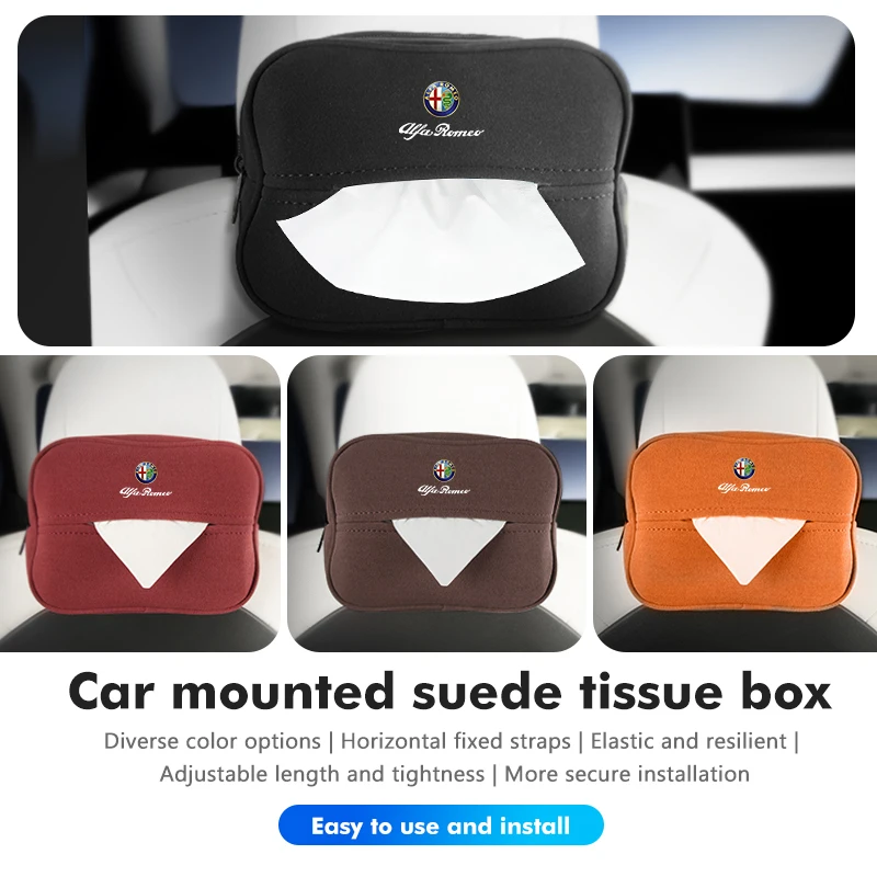 

2026 Hot Car Sticker For Alfa Romeo Car Logo Seat Back Hanging Tissue Organizer Paper Storage Bag Accessories 159 Giulietta Giul