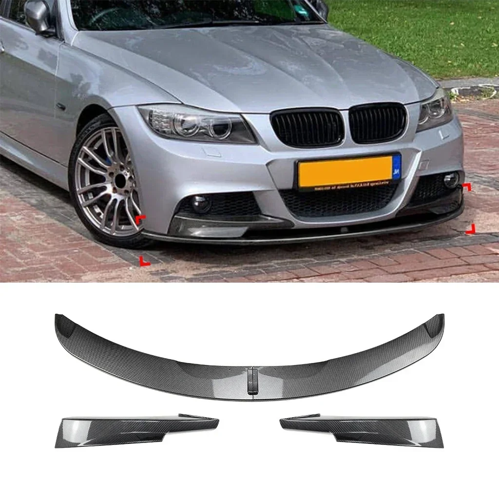 

New! Front Bumper Lip Spoiler Splitter For BMW 3 Series E90 E91 LCI M Sport 2009 2010 2011 2012 Glossy black Car Styling Body ki