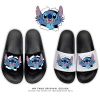 New Disney Anime Stitch Casual Kawaii Slippers Summer Couple Outdoor Wear Indoor Breathable Thick Sole Anti Slip Slippers