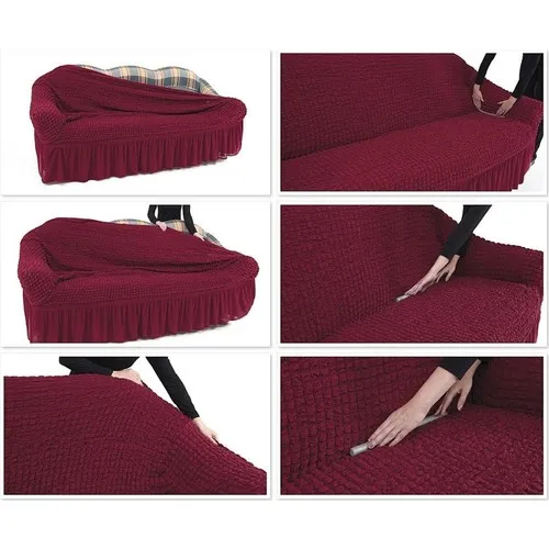 Karna Home Strech 3 Personality Cotton Sofa Cover sofa Burgundy