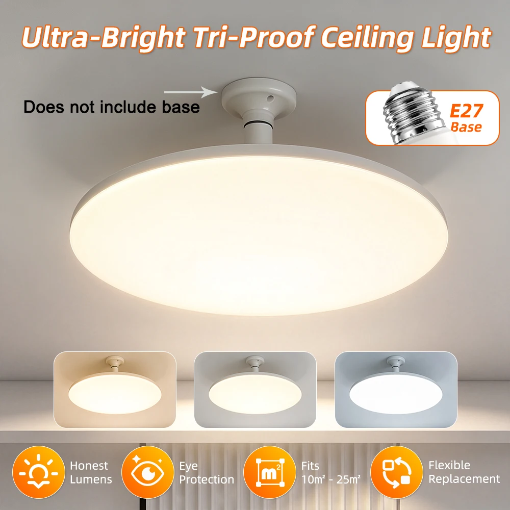 E27 Ceiling Lamp Led Panel IP44 Waterproof Bathroom Lamp 220V Indoor Lighting for Living Room Chandelier LED Ceiling Lights