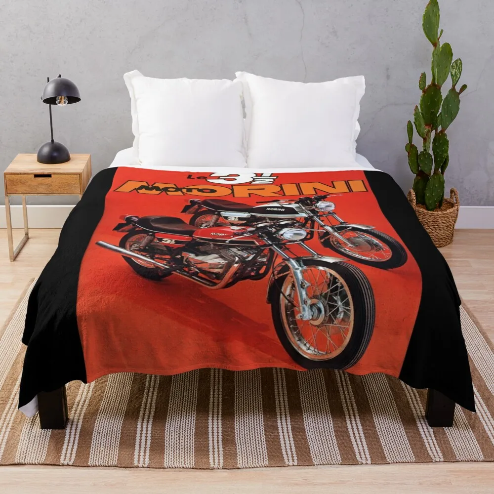 1976 Moto Morini 3 1/2 Sport and Strada Throw Blanket Blankets For Bed Custom Bed covers Blankets