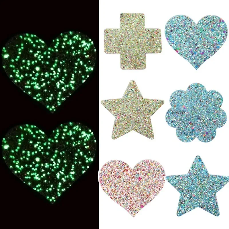 

Sexy Nipple Pasties Invisible Disposable Breast Patch Clover Luminous Glitter Breast Lift Tape Chest Stickers Bara Nipple Covers