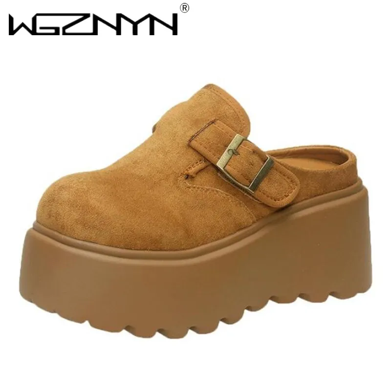 2025 النساء عالية منصة النعال 8 سنتيمتر أسافين بلينغ أحذية امرأة خارج الجلود أحذية رياضية مكتنزة غير رسمية الصيف تنفس النعال #1