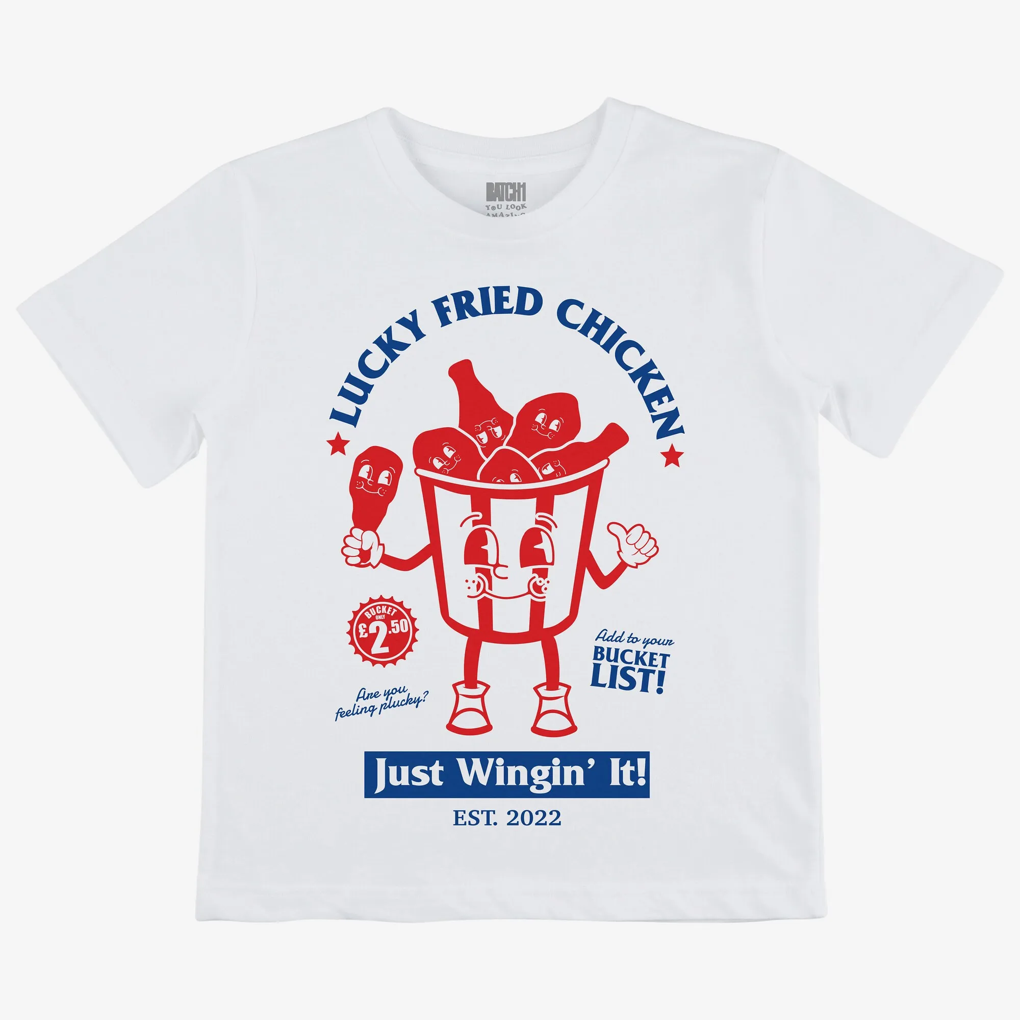 Lucky Fried Chicken White Cotton Children’s T-Shirt