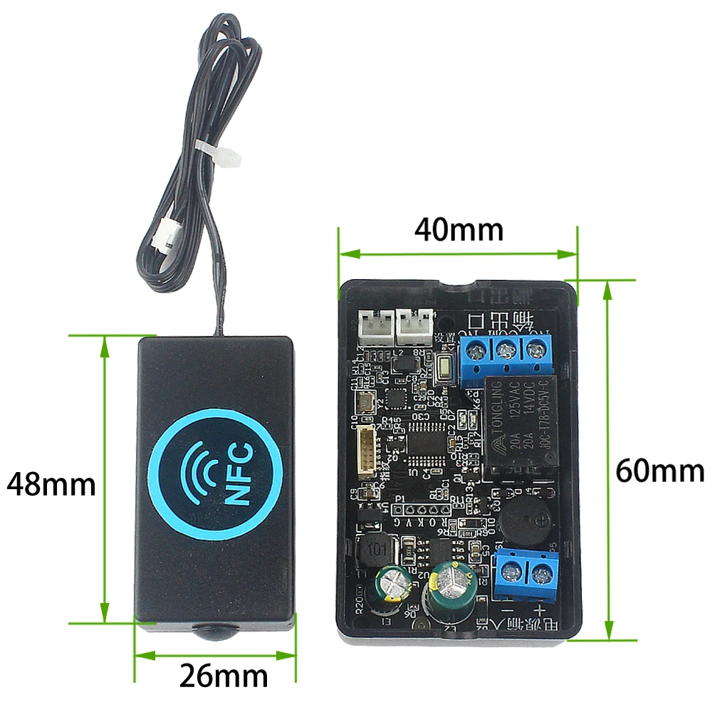 Fingerprint access controller NFC electric lock control relay module IC card induction switch electric bicycle DIY unlock
