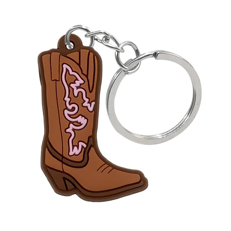 1PCS Cute Cowboy Keychain New Fashion Cowboy Boot Lovely Milk Cow Keyring fit Car Key Accessories Christmas Friends Gift Kid Toy