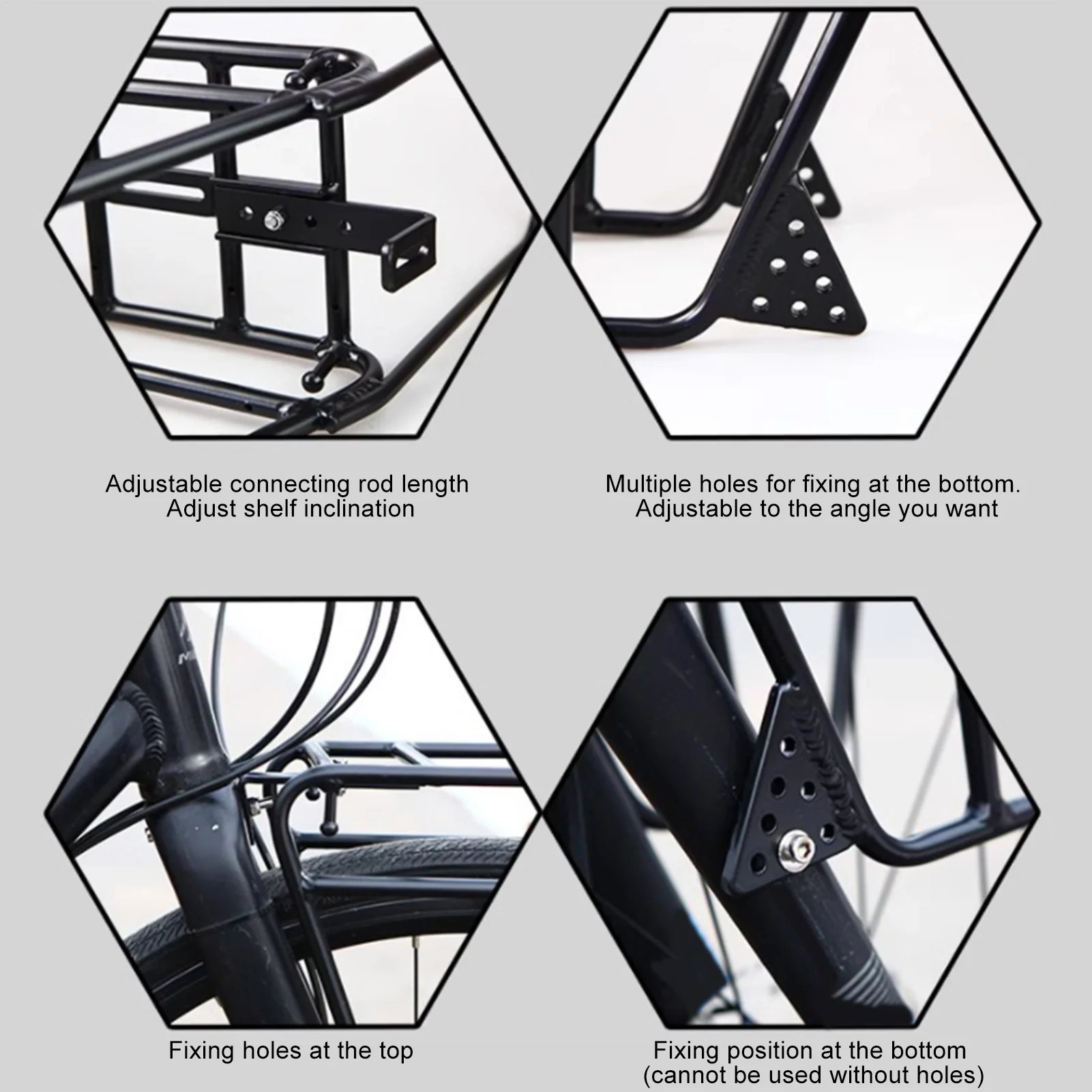 الجبهة دراجة الرف دراجة البضائع رفوف تحميل تحمل الدراجة الناقل حقيبة قوس سبائك الألومنيوم دراجة الجبهة الرف أجزاء الدراجة الجبلية #6