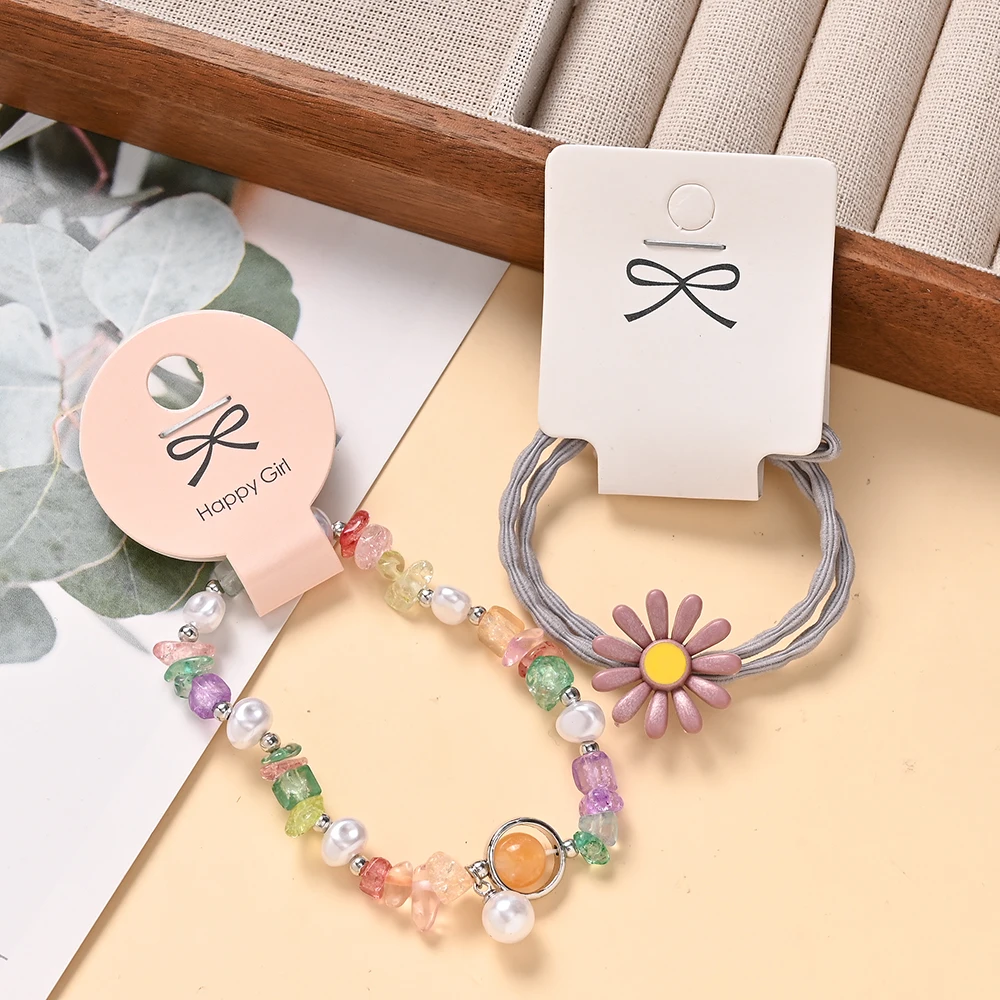 Armband- und Halsketten-Displaykarten-Set, 100 weiße Displaykarten mit „Happy Girl“-Schleifendruck für Armbänder, Ketten und Bastelarbeiten – Detail 6