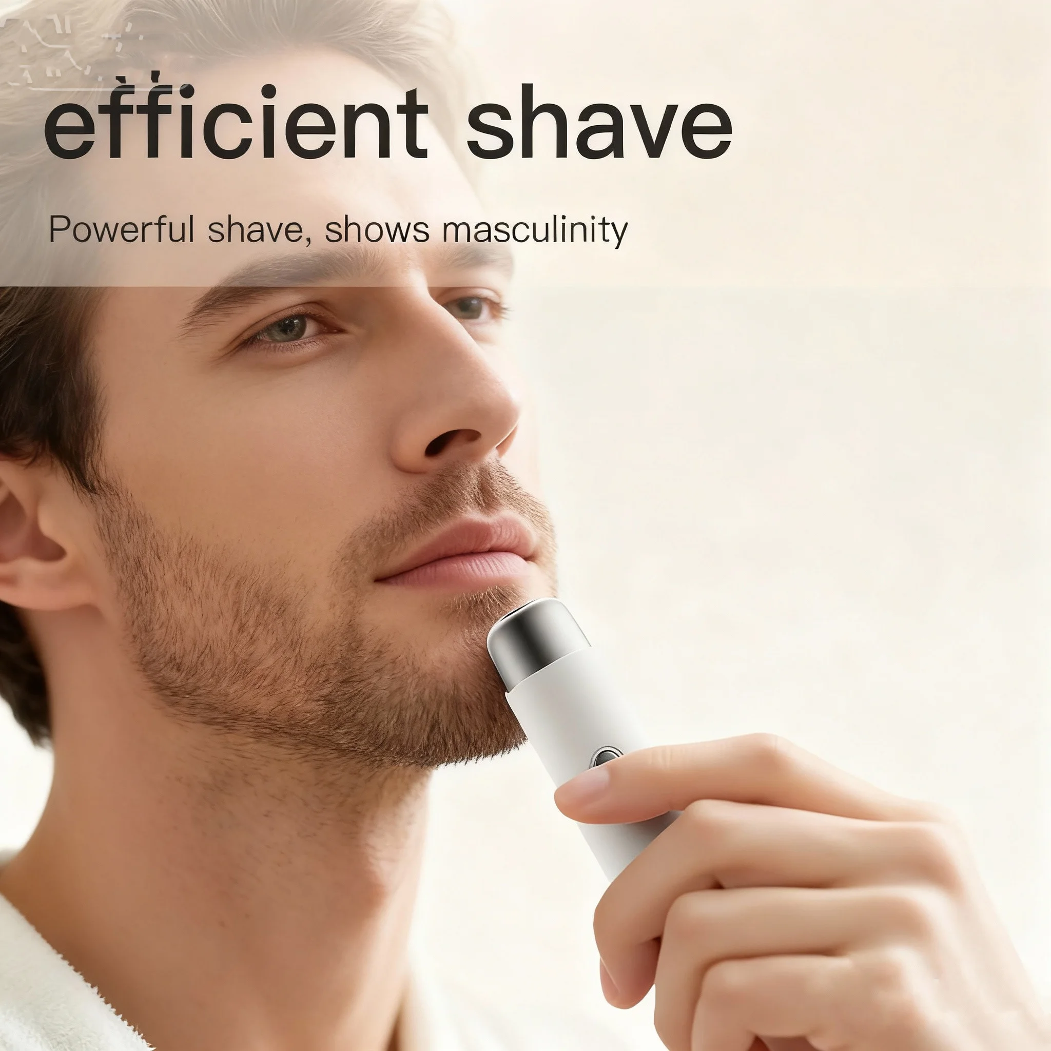 Nose & Beard Trimmer, USB Rechargeable with Vacuum Suction System, Dual-Blade Easy to Clean, for Men and Women, Portable